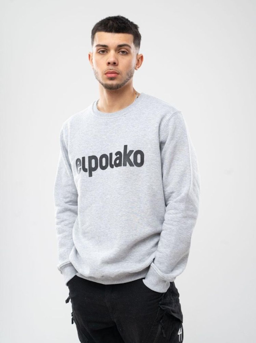 Bluzy El Polako | Bluza Bez Kaptura Basic Szara