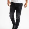 Spodnie El Polako | Spodnie Jeansowe Z Dziurami Skinny Meskie Basic Czarne