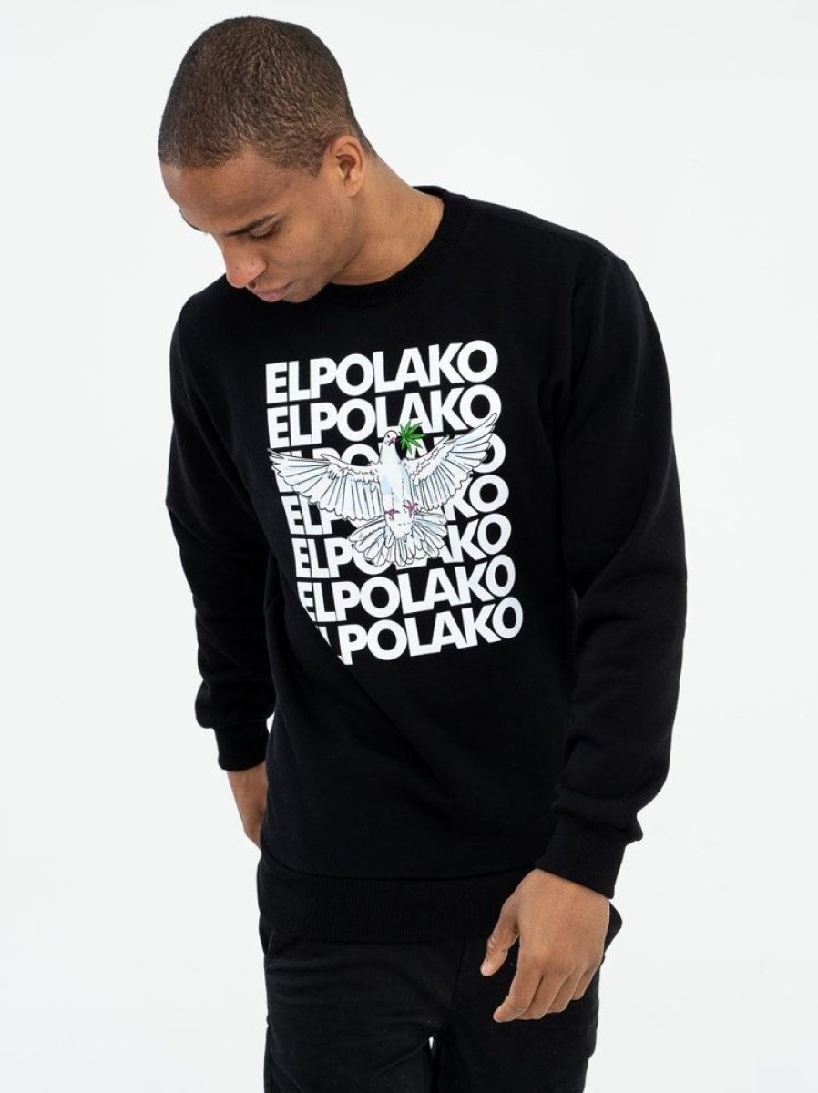 Bluzy El Polako | Bluza Bez Kaptura Bird Czarna