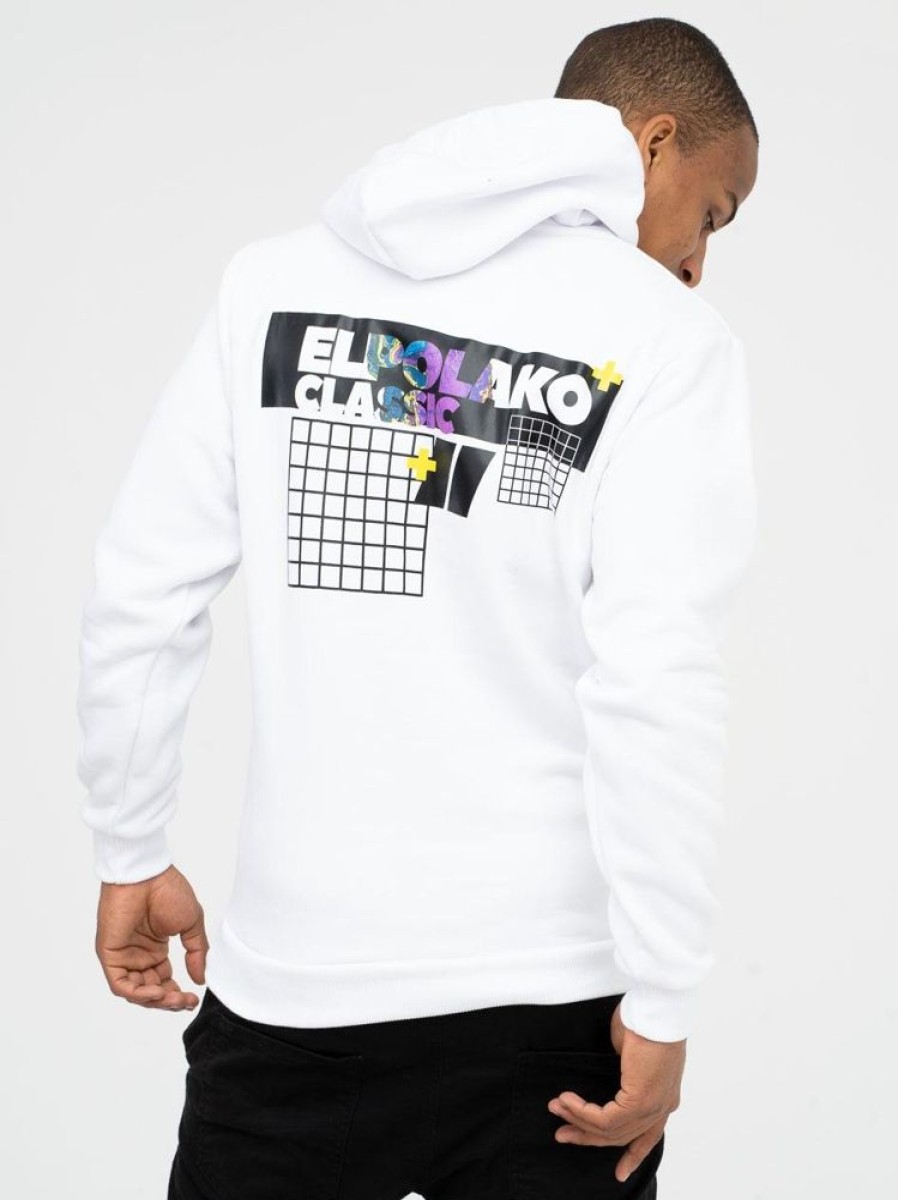 Bluzy El Polako | Bluza Z Kapturem Vinyl Biala