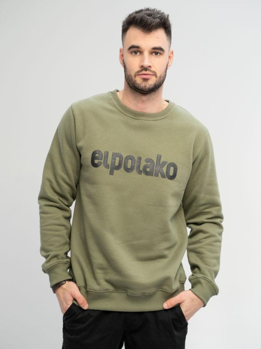 Bluzy El Polako | Bluza Bez Kaptura Basic Khaki