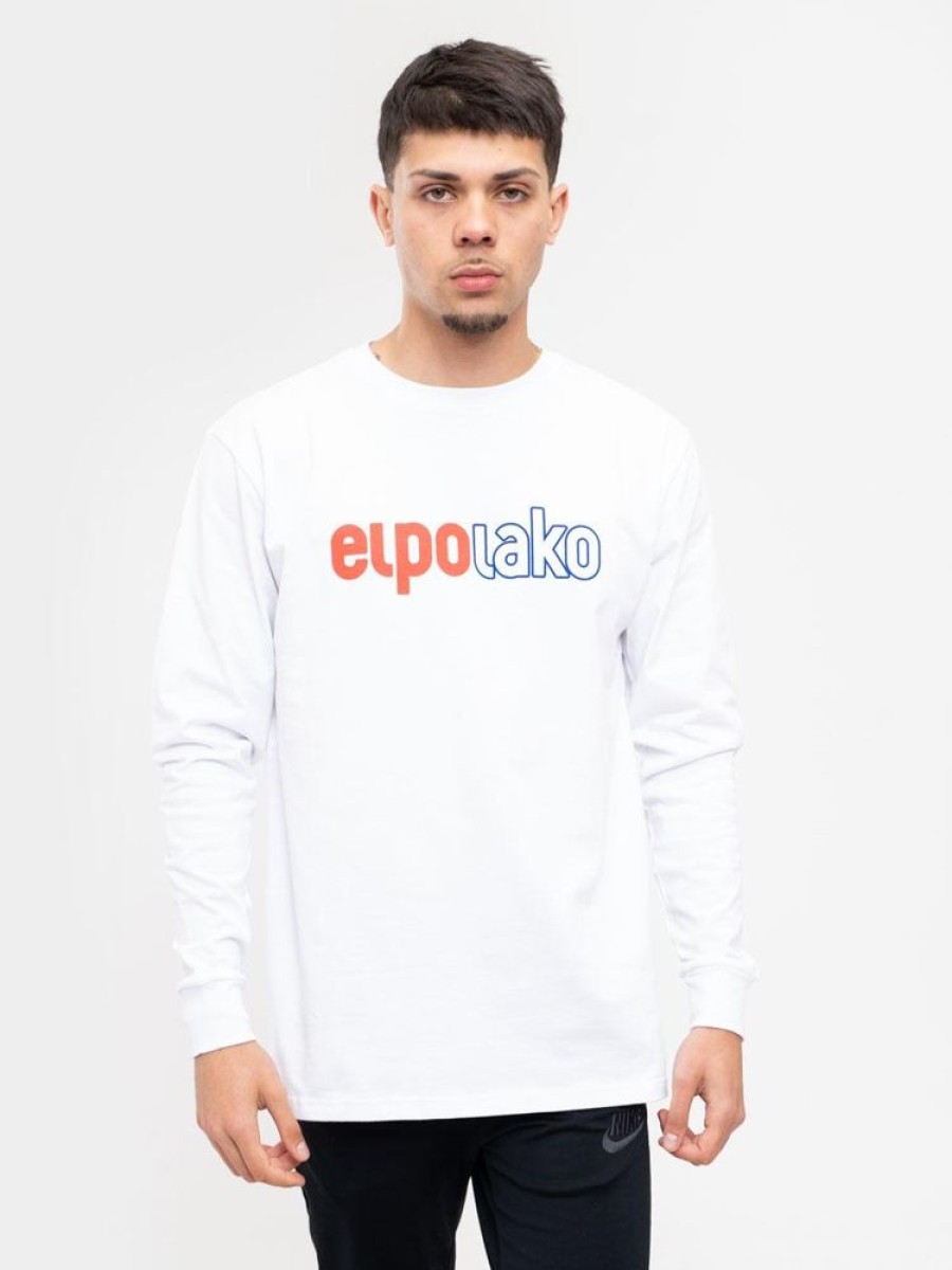 Koszulki El Polako | Longsleeve Z Nadrukiem Bialy Fullout