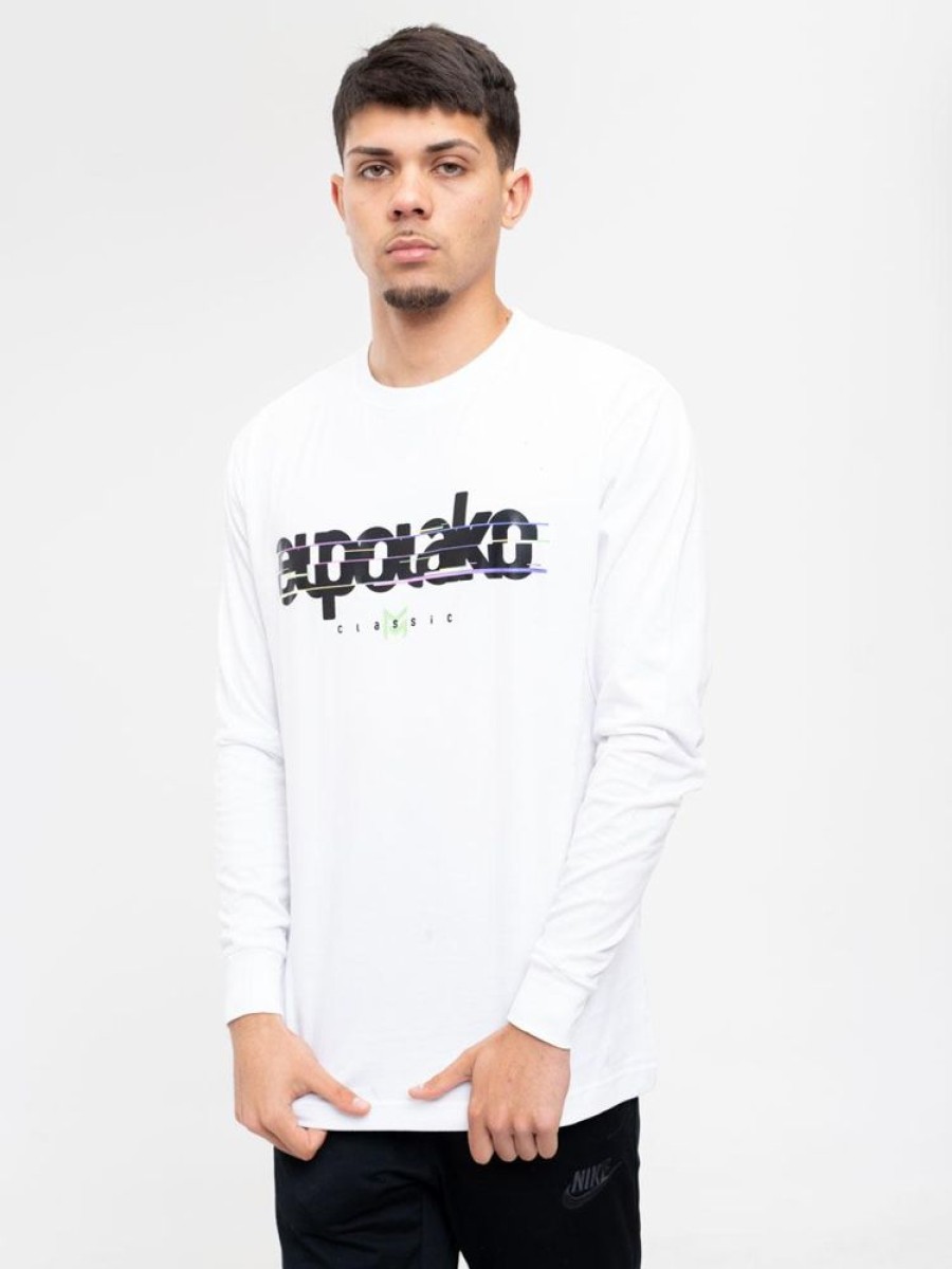 Koszulki El Polako | Longsleeve Z Nadrukiem Vhr Bialy